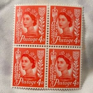 GB Great Britain 1958  Queen Elizabeth 4 D block 4 MNH